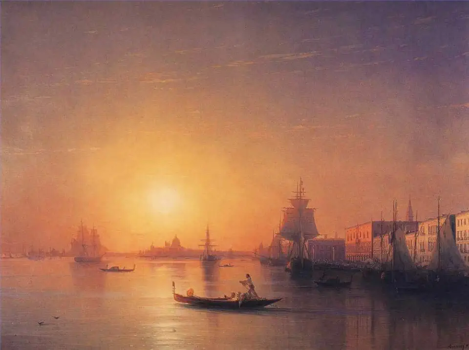 Toperfect 9 Paintings venice 1874 Romantic Ivan Aivazovsky cityscape city scenes Oil Art on Canvas - Famous Artworks -Size04, $50-$2000 Hand Painted by Art Academies' Teachers