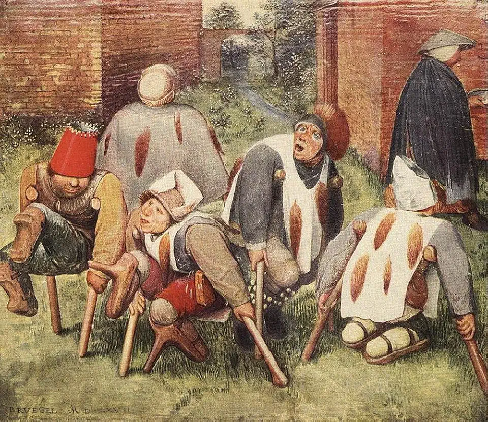 Toperfect 2 Paintings The Beggars Flemish Renaissance genre Pieter Bruegel the Elder Oil Art on Canvas - Famous Artworks -Size04, $50-$2000 Hand Painted by Art Academies' Teachers