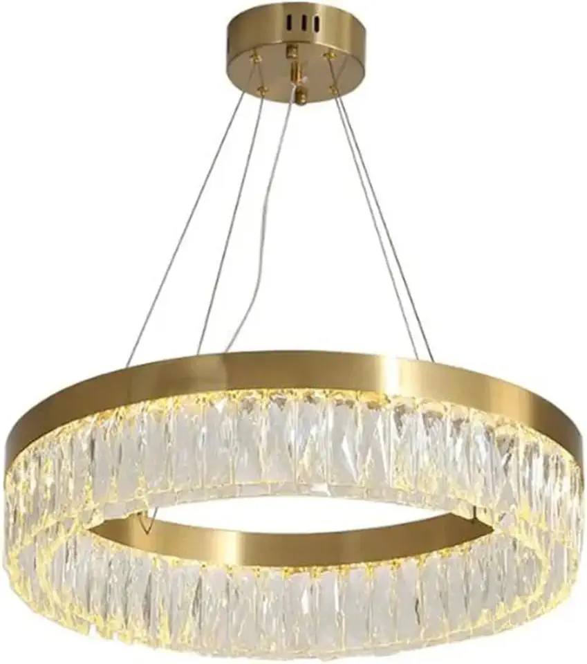 Luxury Gold Crystal Chandelier Simple Living Room Postmodern Circle Personalised Art Bar Restaurant Lights,Chandelier Lamps