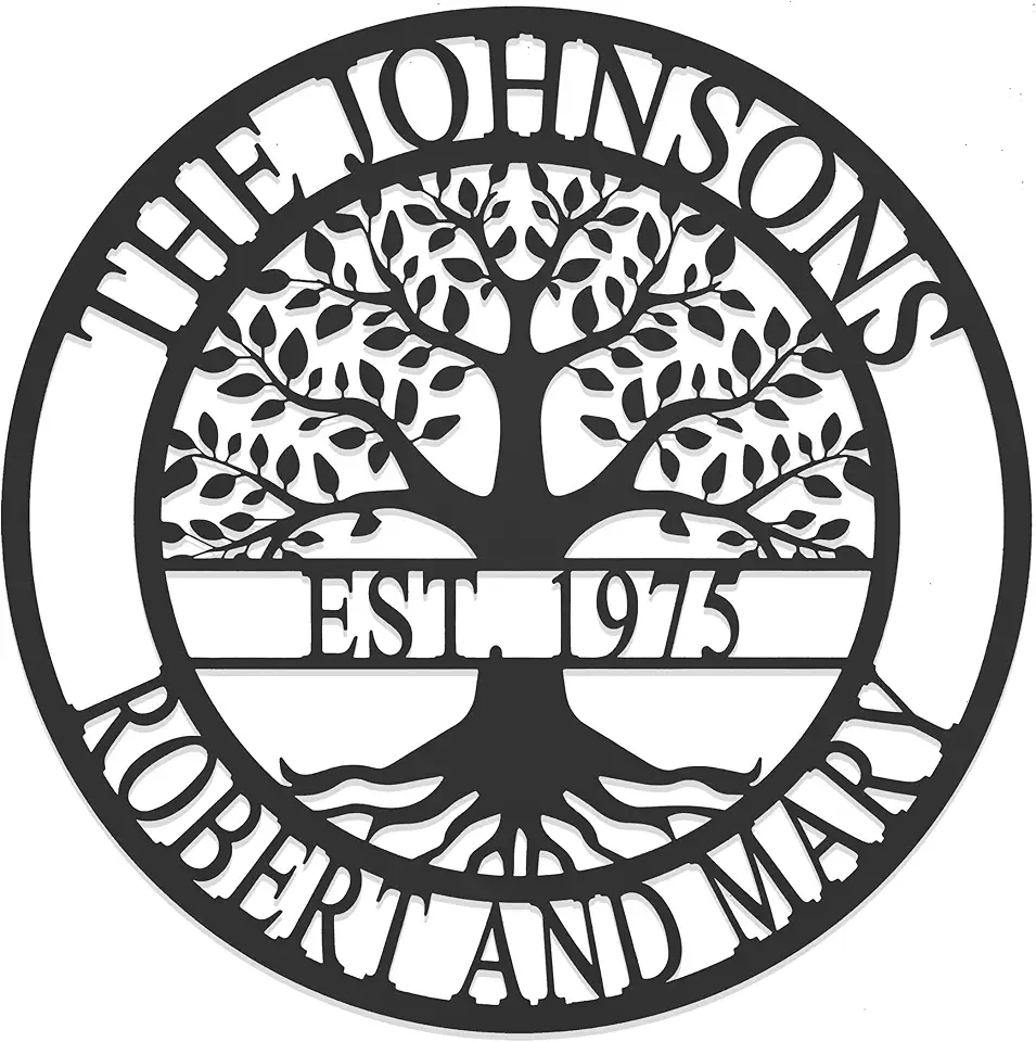 Sponsored Ad - Established Family Tree Metal Sign – Custom Last Name Wall Decor for Home, Established Family Name Sign, Personalized Home Tree Wall Art (24