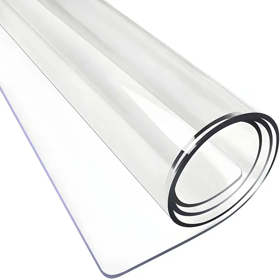YSUEFIJO Clear Rectangular Tablecloth Waterproof Vinyl Table Protector, Transparent Plastic Cover for Dining Table, Spillproof Heat Resistant Desk Mat, Wipeable Surface Shield