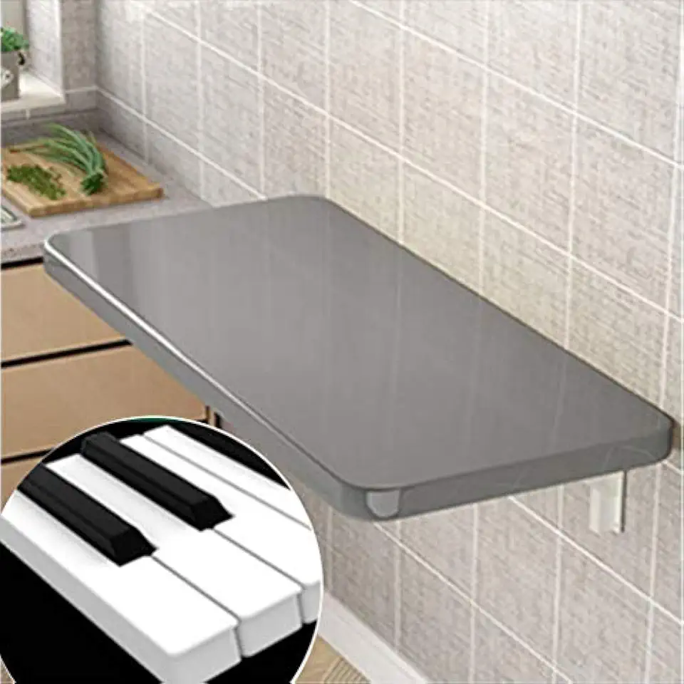 Wall Mounted Folding,Invisible Table,Kitchen Dining Desk,Adjustable,Multi-Size Optional,Max Load:100 kg/220.5 lb,for Small Spaces,Bedroom,Bathroom or Kitchen (Grey,90 40cm/35 16in)