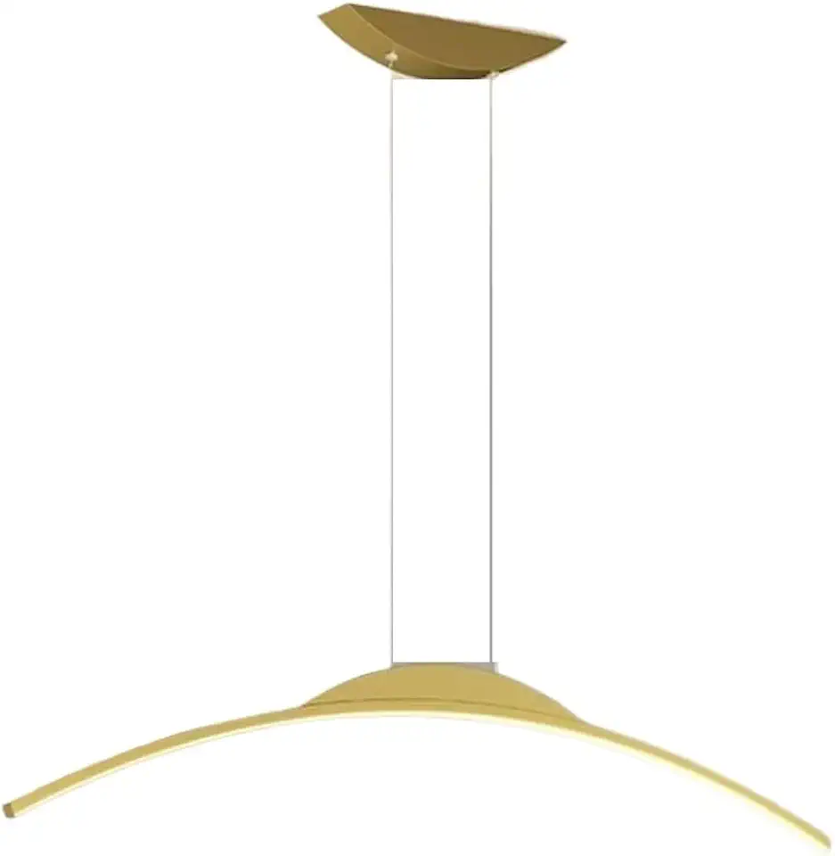 Adjustable Linear LED Pendant Light – Modern Strip Chandelier – Black White Gold for Dining Table, Kitchen Island, Office(Gold,100 * 6cm)