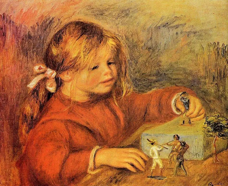 Toperfect 6 Paintings claude playing Pierre Auguste Renoir kids child Oil Art on Canvas - Famous Artworks -Size04, $50-$2000 Hand Painted by Art Academies' Teachers