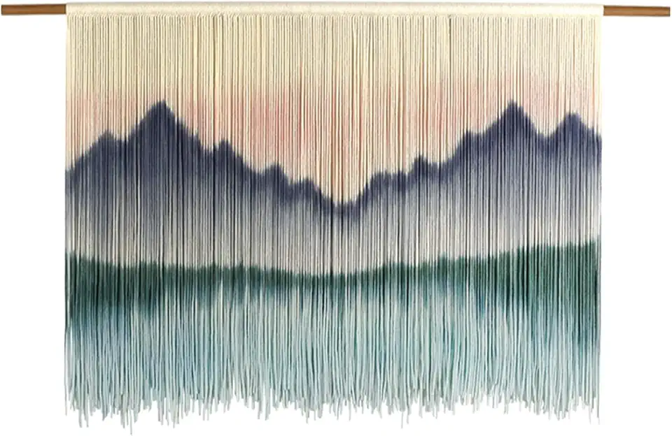 Woven Tapestry,Macrame Wall Hanging Bohemian Art Decor for Bedroom Living Room Decoration Natural Plant Dyes (Beige 130 * 80 CM)