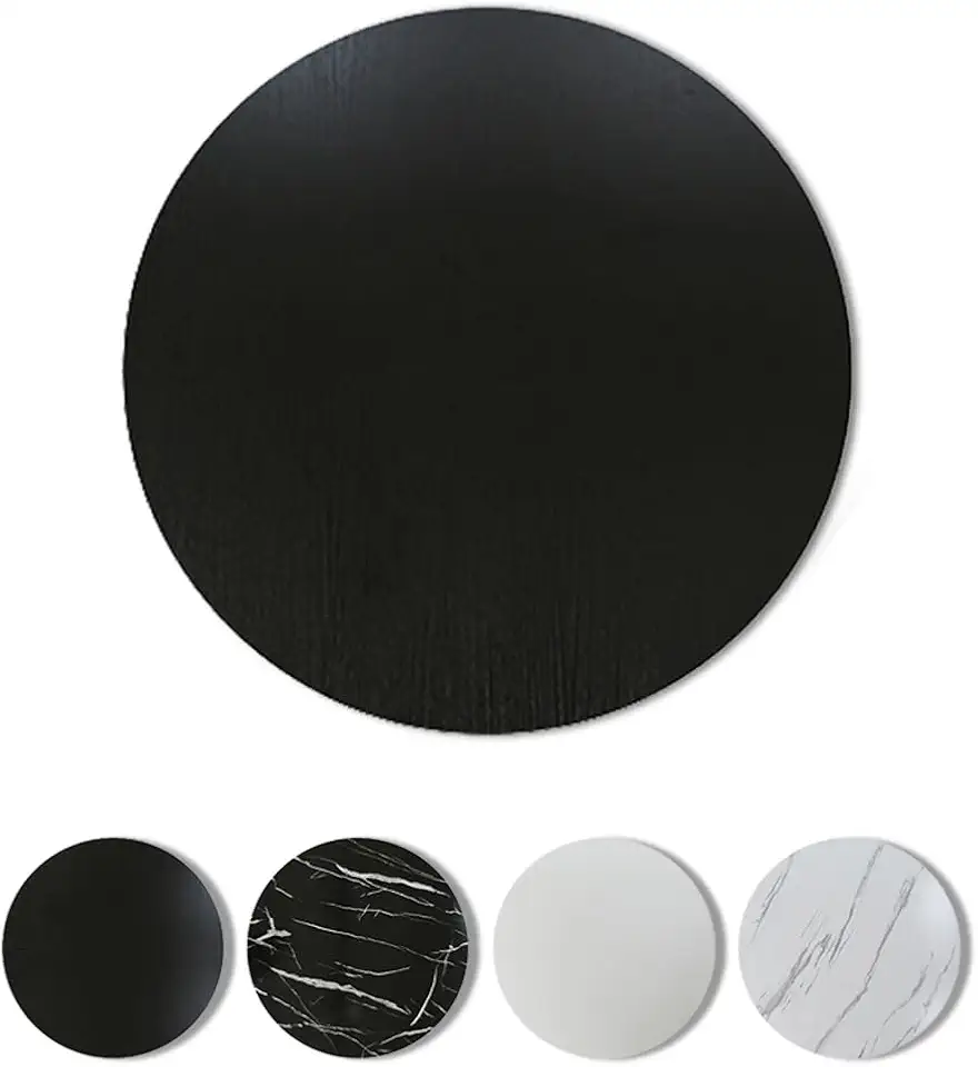 Wooden Lazy Susan Turntable 20'' 24'' 27'' 30'' 36'' Rotating Serving Tray, Tabletop Rotating Tray for Dining Table Centerpiece(Black,70 cm (27 in))