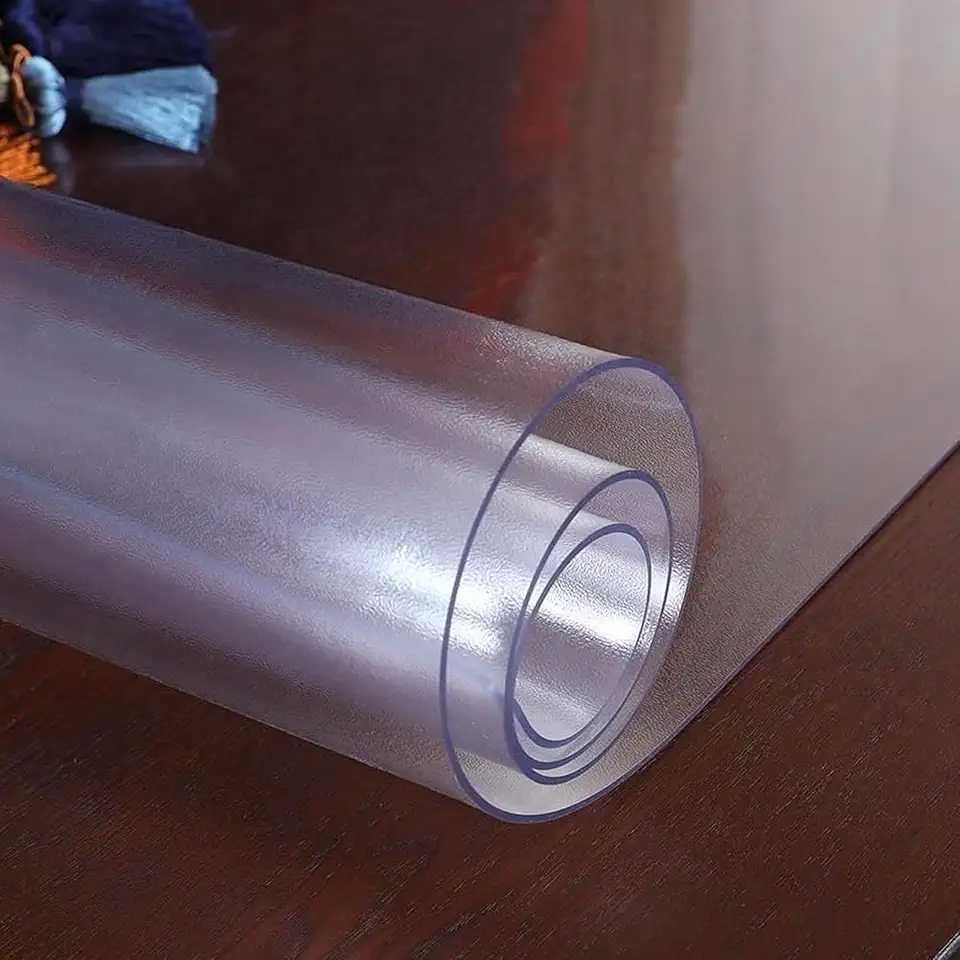 Frosted 2(mm) Thick Clear Table Protector – Extra Large 46.8 x 148.2 Inch Heavy Duty PVC Table Cover, Waterproof, Heat Resistant, Easy to Cut to Fit, Dining Room, Coffee Table & Office Desk Mat