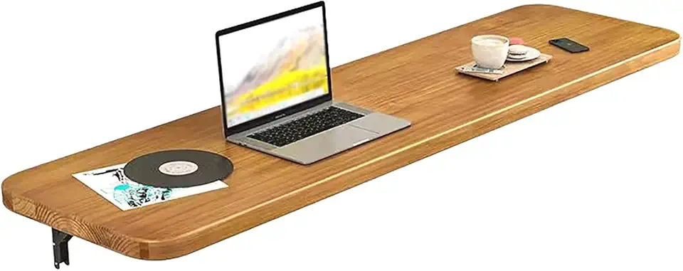 Mounted Workbench, Foldable Table, Heavy Duty Collapsible Wooden Floating Desk for Dining, with Metal Shelf Brackets, Workshop, Garage, Office, Home (Size : 40x80cm/15.7 (One Col