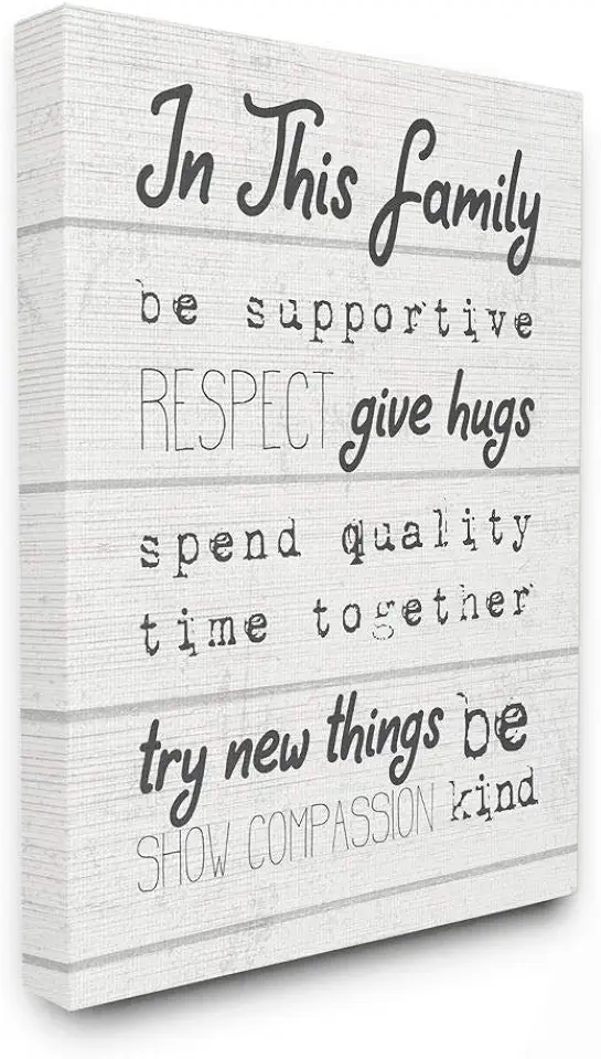 Stupell Industries Compassion Inspirational Word Family Textured Wood Design XXL Stretched Canvas Wall Art by Daphne Polselli, 30 x 1.5 x 40, Multi-Color