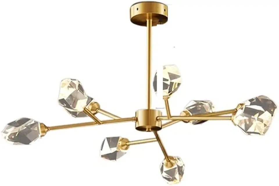 JERSEYBOY Wall Lighting Chandelier Chandeliers Light All Copper Crystal Chandelier Villa Living Room Lamp - Art Chandelier - Net Red Bedroom Hall Lamp,Lighting Fixtures/Color/Copper 15 Head