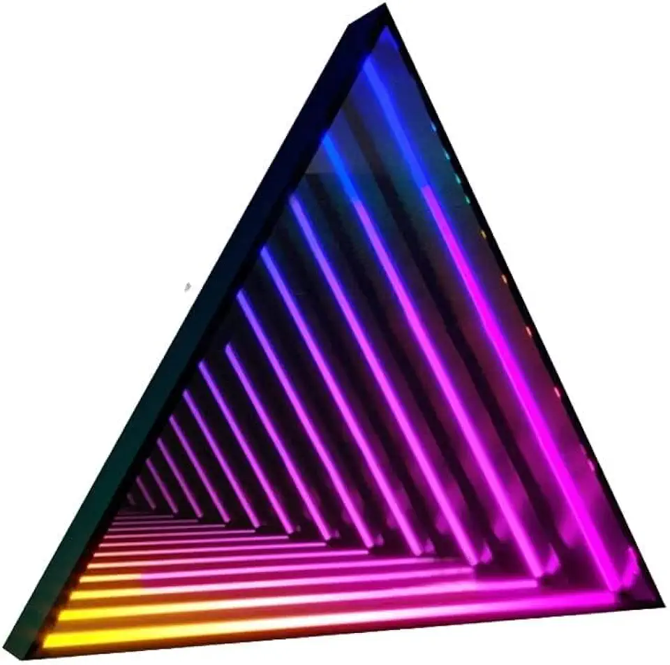 MOYEE Color Changing Wall Art Light,Modern Standing Lamp with 365 DIY Colors, Ambiance Floor Lamps for Living Room Bedroom Gaming (Triangle Medium)