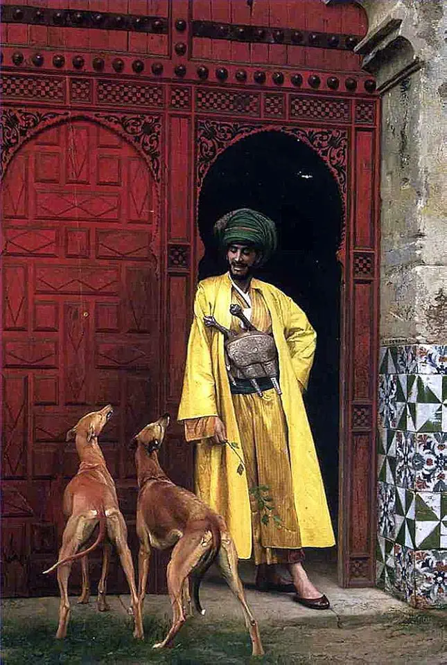 Toperfect Oil Painting Handmade $50-$2000 by College Teachers - 30 Famous Paintings Gerome - An Arab and his Dog Jean-Leon Gerome ARI2 Art - Wall Painting on Canvas -Size1