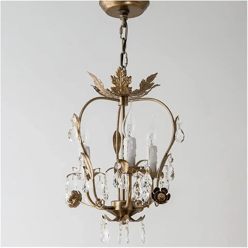 Retro Kitchen Crystal Chandelier V-intage Art Designer Parlor Coffee Shop Hanging Light Bar Aisle led Lights,Lamps for Living Room