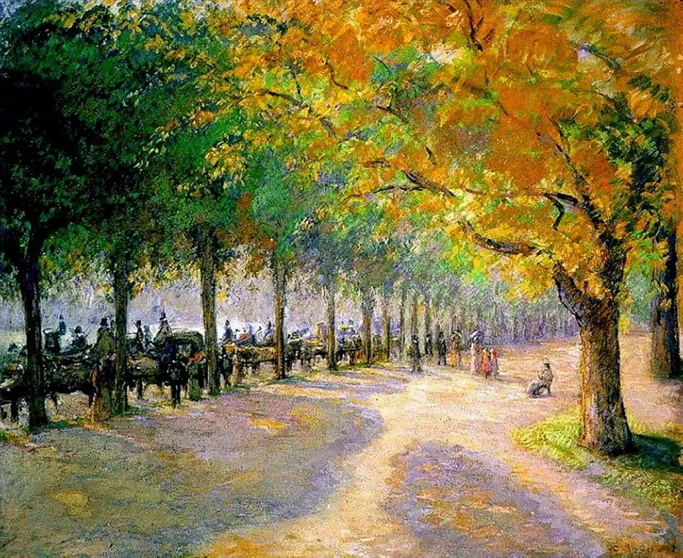 Toperfect 6 Paintings hyde park london landscape scenes Camille Pissarro Oil Art on Canvas - Famous Artworks -Size04, $50-$2000 Hand Painted by Art Academies' Teachers