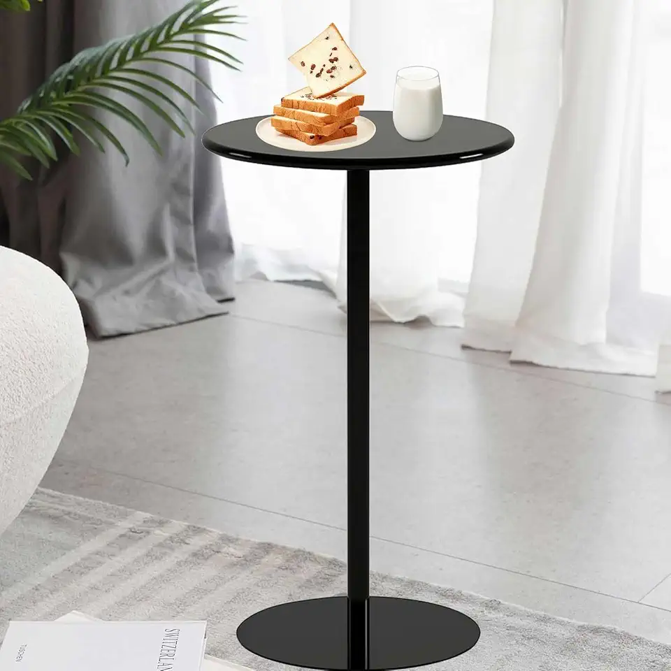Luyckfrazy Round Bar Table for Narrow Space, Counter Height Bistro Pub Dining Tables with Stable Base, Coffee Side Table, Circular Cocktail Table for Home, Office and Kitchen(40x40x50cm)