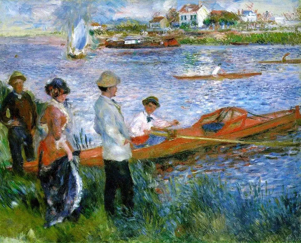 Toperfect 10 Paintings oarsmen at chatou Pierre Auguste Renoir riverside Oil Art on Canvas - Famous Artworks -Size04, $50-$2000 Hand Painted by Art Academies' Teachers