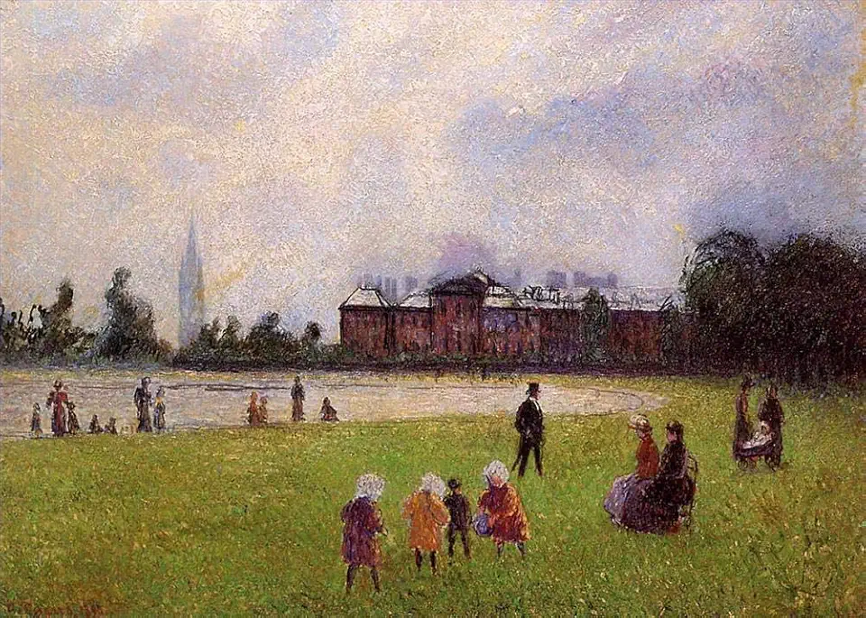 Toperfect 11 Paintings kensington gardens london sights Camille Pissarro Neo Impressionist Oil Art on Canvas - Famous Artworks -Size04, $50-$2000 Hand Painted by Art Academies' Teachers