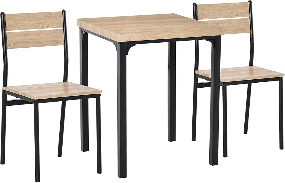 3 Piece Dining Table Set for Comfort and Connection, Small Spaces, Includes Table and Two Versatile Stools, Black