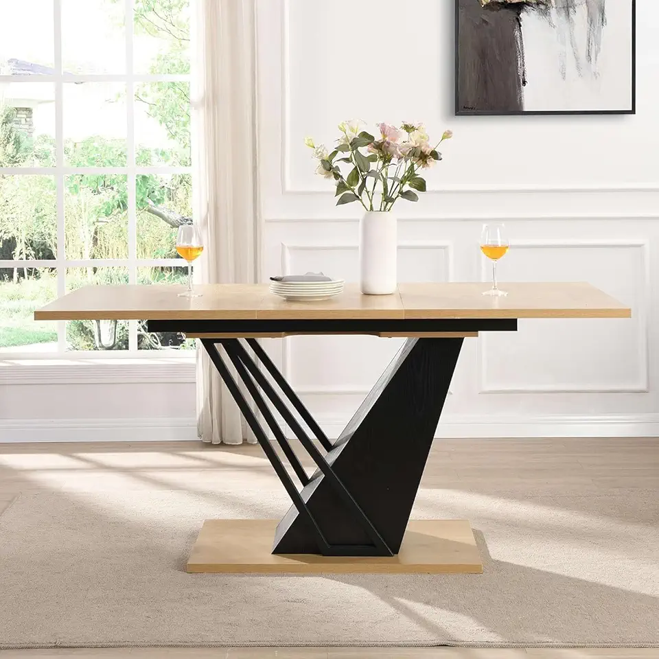 Extendable Dining Room Table for 4 6 8, 46.5