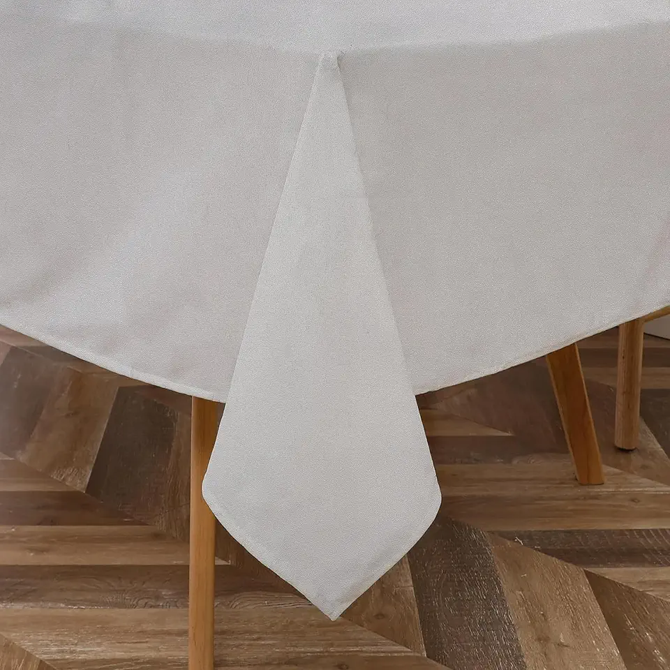 Majestic Giftware PVC Faux Leather Rectangle Tablecloths | (TCG60-54200) Adel Silver Waterproof & Spill Proof Dining Table Cover | Decorative Washable Tablecloth for Home, Kitchen, Party (54X200)