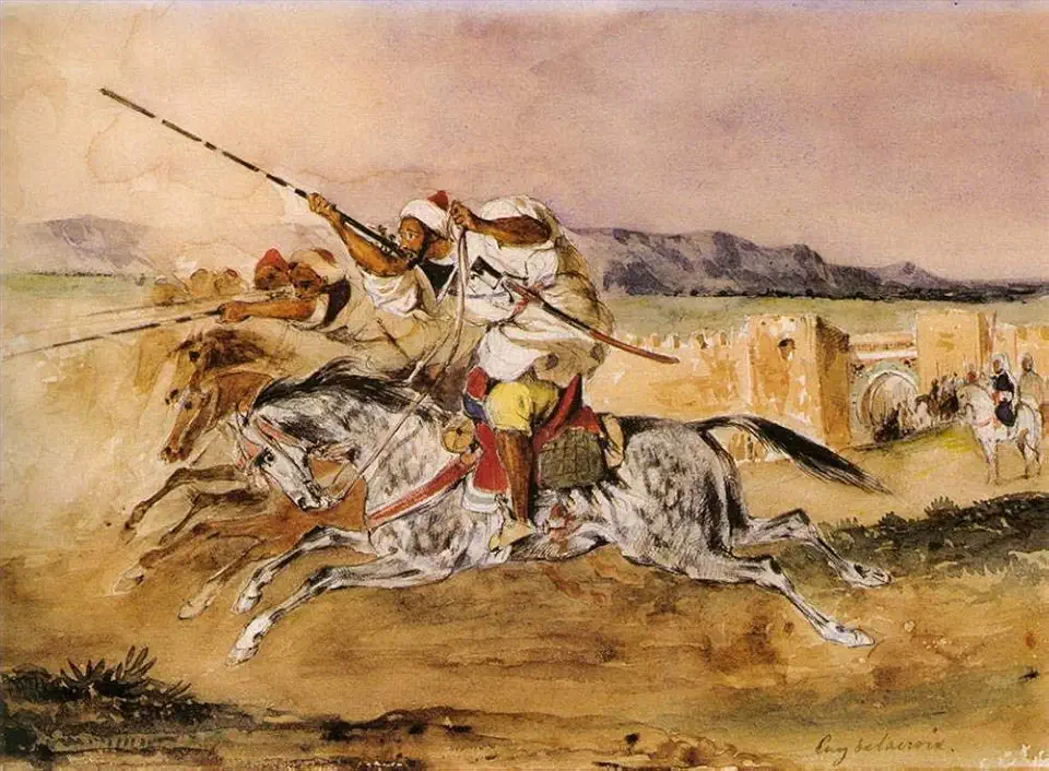 Toperfect 4 Paintings arab fantasia 1832 Eugene Delacroix Oil Art on Canvas - Famous Artworks -Size04, $50-$2000 Hand Painted by Art Academies' Teachers