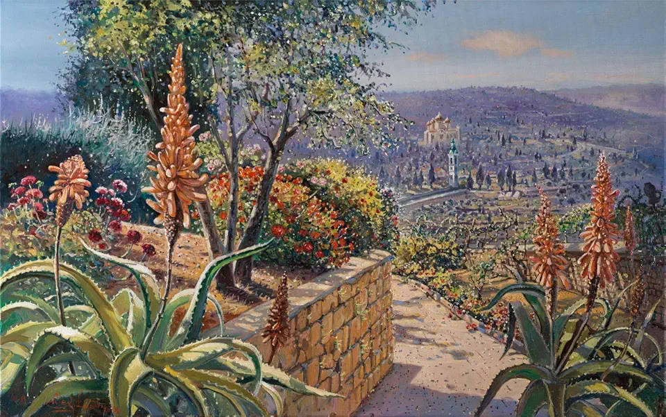 Alex Levin - Blooming of Aloe in EIN Karem - Limited Edition, Size 30
