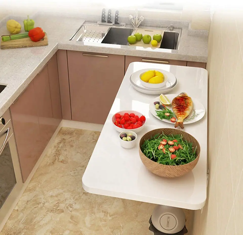 Laptop Folding Table Wall Folding Table Kiten Table Dining Table for Restaurant 3 Colors 20 Sizes(White-70 * 40cm/27.5 * 15.5in)