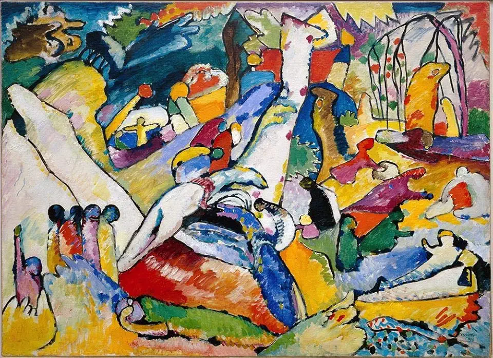 Toperfect Oil Painting Handmade $50-$2000 by College Teachers - 31 Famous Paintings Abstract - Sketch for Composition II Abstract Wassily Kandinsky Art - Wall Painting on Canvas -Size1