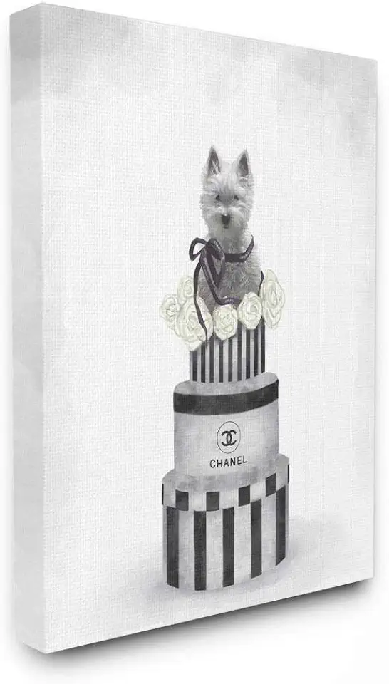 Stupell Industries Fashion Dog Box Stack Grey Painting Canvas Wall Art, Multi-Color