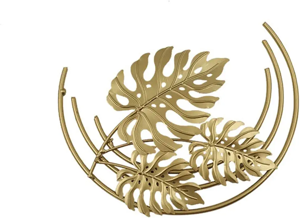 Home Accessories Leaf Shape Wall Decor Iron Gold Leaf Wall Decoration Hanging Pendant Ornaments Home Decoration Accessories (Color : Gold Size : One Size)