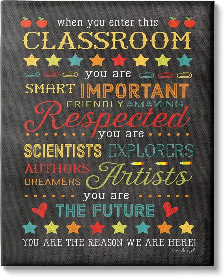 Stupell Industries The Reason We Are Here Classroom Sign Canvas Wall Art, Design by Jennifer Pugh