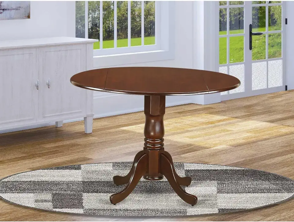 Artistic Accomplishment Antique Round Dining Table Made Of Sturdy Wood, Round Table Top With Clean Finish, Ideal For Small Dining Areas, Modern Compact Dining Table Mahogany/42-Inch With Dro