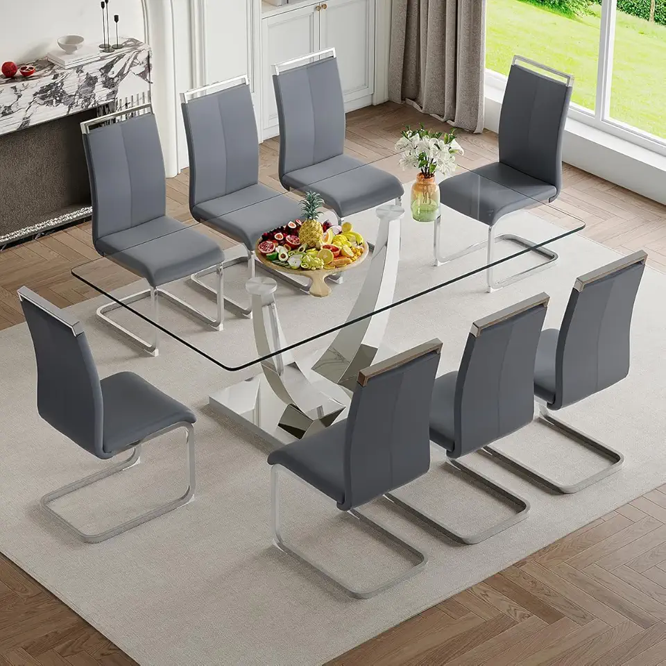 Glass Dining Table Set for 8, 71