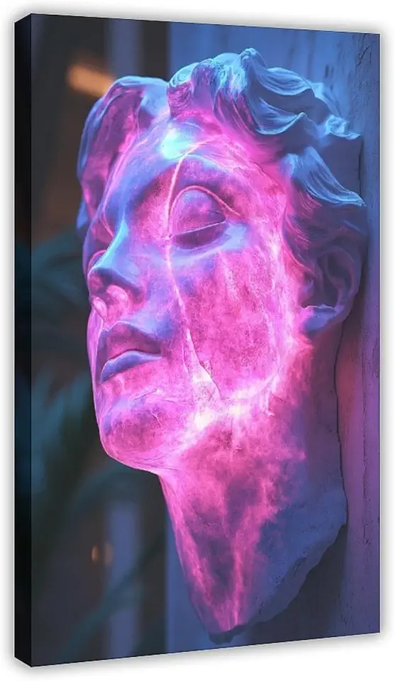 Retro Vaporwave Poster Wall Art – Cyber Glitch Aesthetic Print for Teen Room, Y2K Gamer Decor, Trippy Neon Wall Poster Poster for Room Aesthetics Canvas Wall Art Poster And Print 20x30inch(50x75cm)