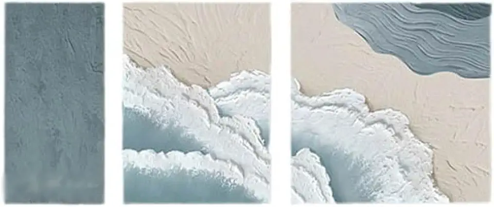 HIONJIN Living room decoration painting, sofa background wall, triptych three-dimensional sandstone painting(Small)