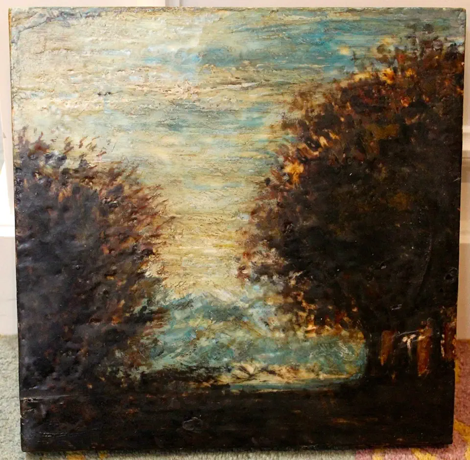 1950-1969 Original Signed Vintage Oil on Board Landscape / Original Oil Painting / Rare Artwork Dealer Reseller Small