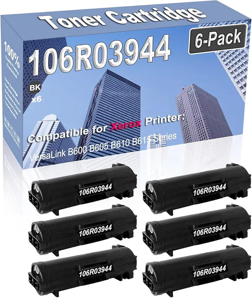 6-Pack Compatible High Capacity 106R03944 Printer Cartridge use for VersaLink B600 B605 B610 B615 Toner Cartridge (Black)