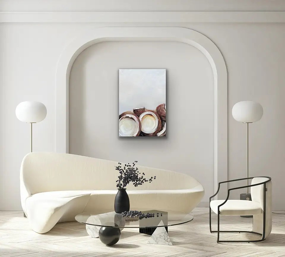 40 x 28 Inch | Coconut's | Vibrant Coconuts, Coconut Dreams, Realistic Floral Tropical Original Handmade Modern Abstract Oil Canvas Painting Wall Artwork