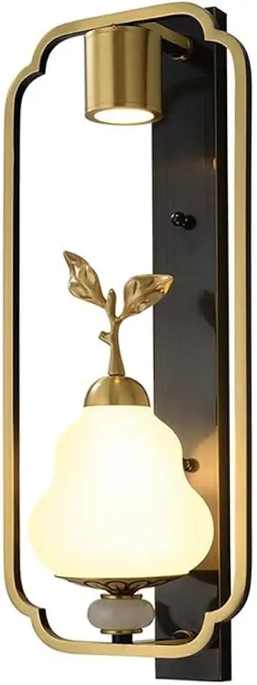 21.7IN Minimalist Art Wall Lamps Copper Lamp Body Indoor Round Smooth Glass Sconces E14 Base Wall Mounted Light for Bedroom Dining Room Living Room Corridor Hotel