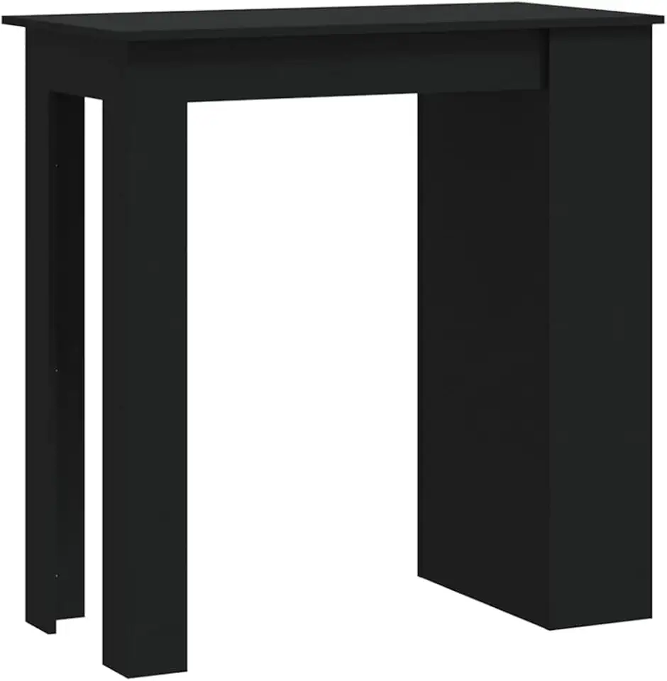Bar Table with Storage Rack Black Breakfast Table for Restaurant 40.2