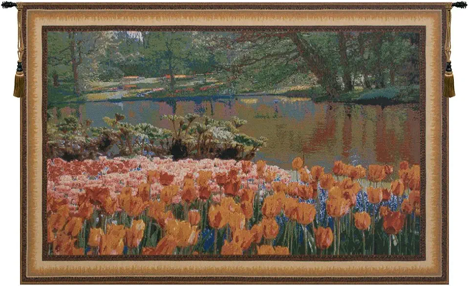 Keukenhof I Belgian Tapestry - 69 in. x 48 in. Cotton/Viscose/Polyester by Charlotte Home Furnishings