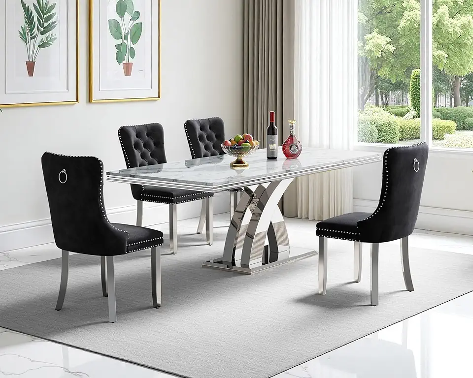 Luxury 5 Piece Dining Table Set, Modern 68.11