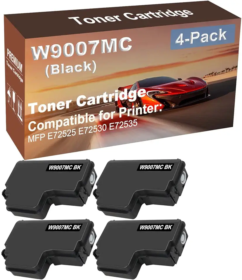 4-Pack Compatible High Yield MFP E72525 E72530 E72535 Printer Waste Toner Container Box Replacement for W9007MC Printer Cartridge (Black)