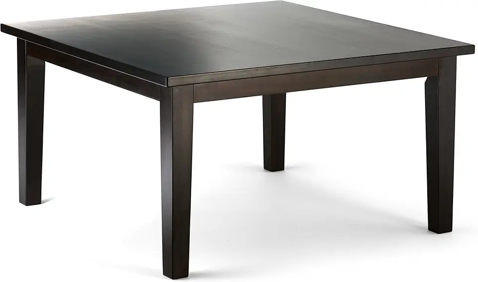 Eastwood Square Dining Table in Java Brown Modern Home Furniture Easy Assembly for Dining Room Fits 4-6 Chairs with Warranty Included
