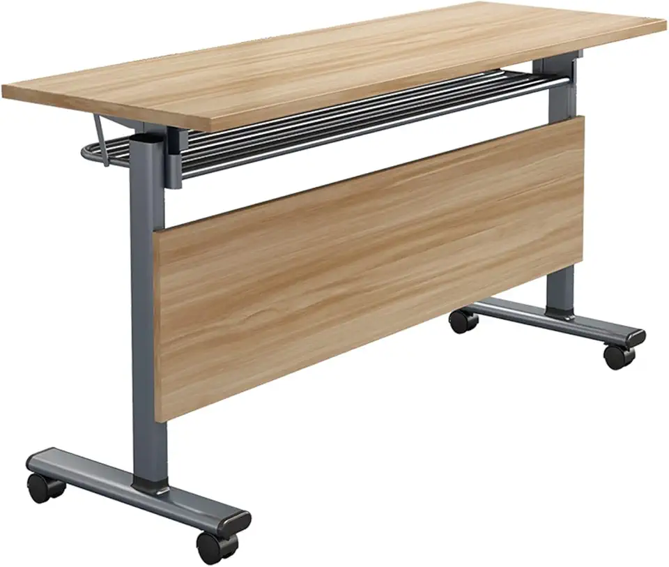 Conference Table with Wheels Stackable Seminar Training Table Flip Top Mobile Meeting Table - Conference Room Tables with Baffle