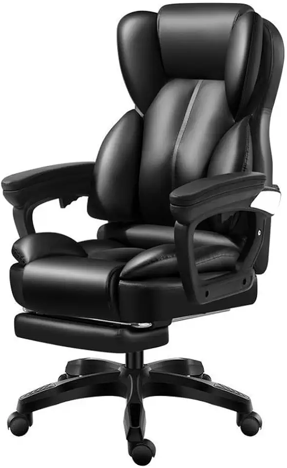 Luxury Boss Business Office Chairs, Home Office Chair Lift Gaming Chair, Leather Rotatable Reclining Armrest Black Modern Simple Sponge Massage Seat Design