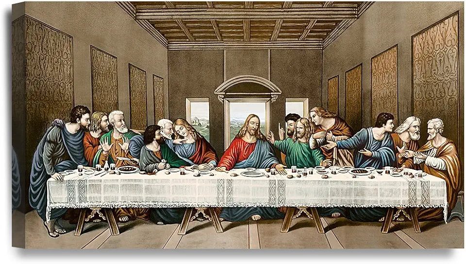 DECORARTS -The Last Supper, Leonardo da Vinci Classic Art Reproductions. Giclee Canvas Prints Wall Art for Home Decor 32x18x1.5