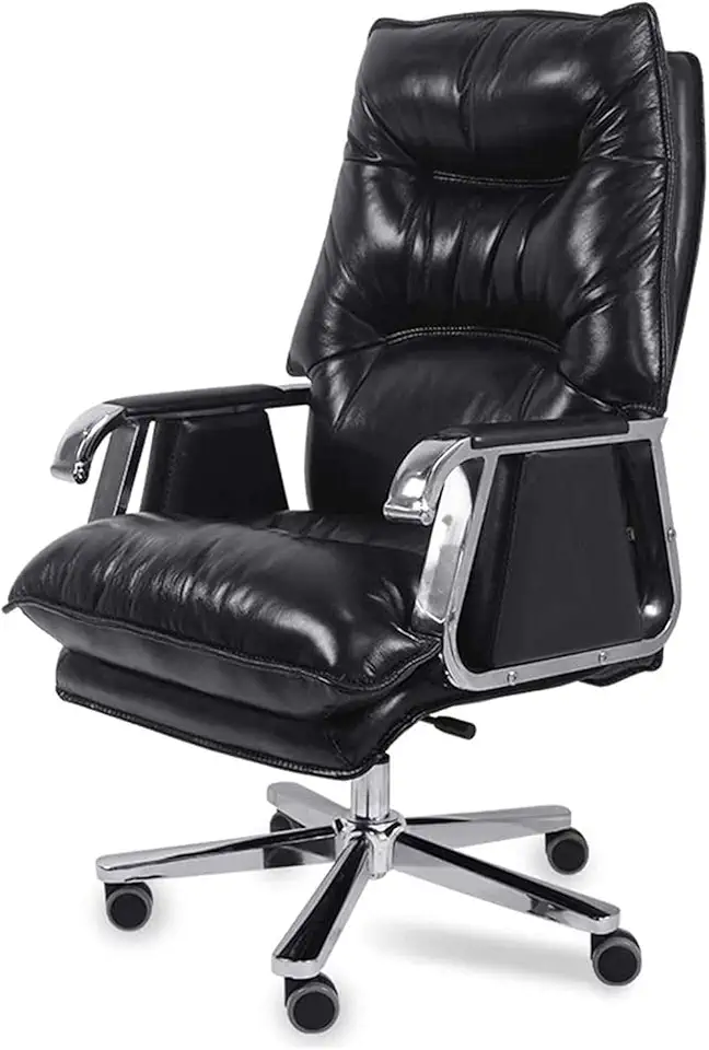 Computer Gaming Ergonomic Video Game Reclining Executive Office Boss with Footstool Leather Desk s Black/Pink (Color : Pink) (Black) (Black)