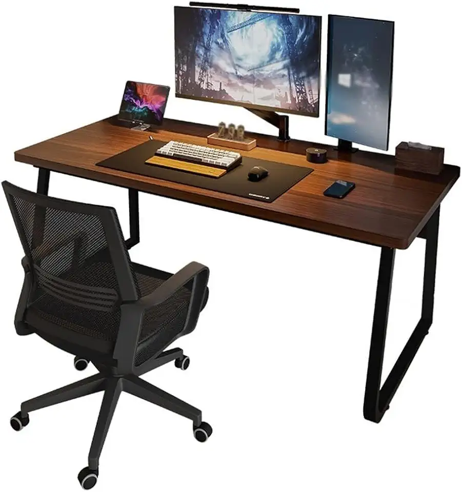 Computer Desk with 30mm Thick Desktop, Steel Frame, Privacy Baffle, Spacious Study and Gaming Table for Bedroom, Office, Student Workspace – No Chair(120CM)