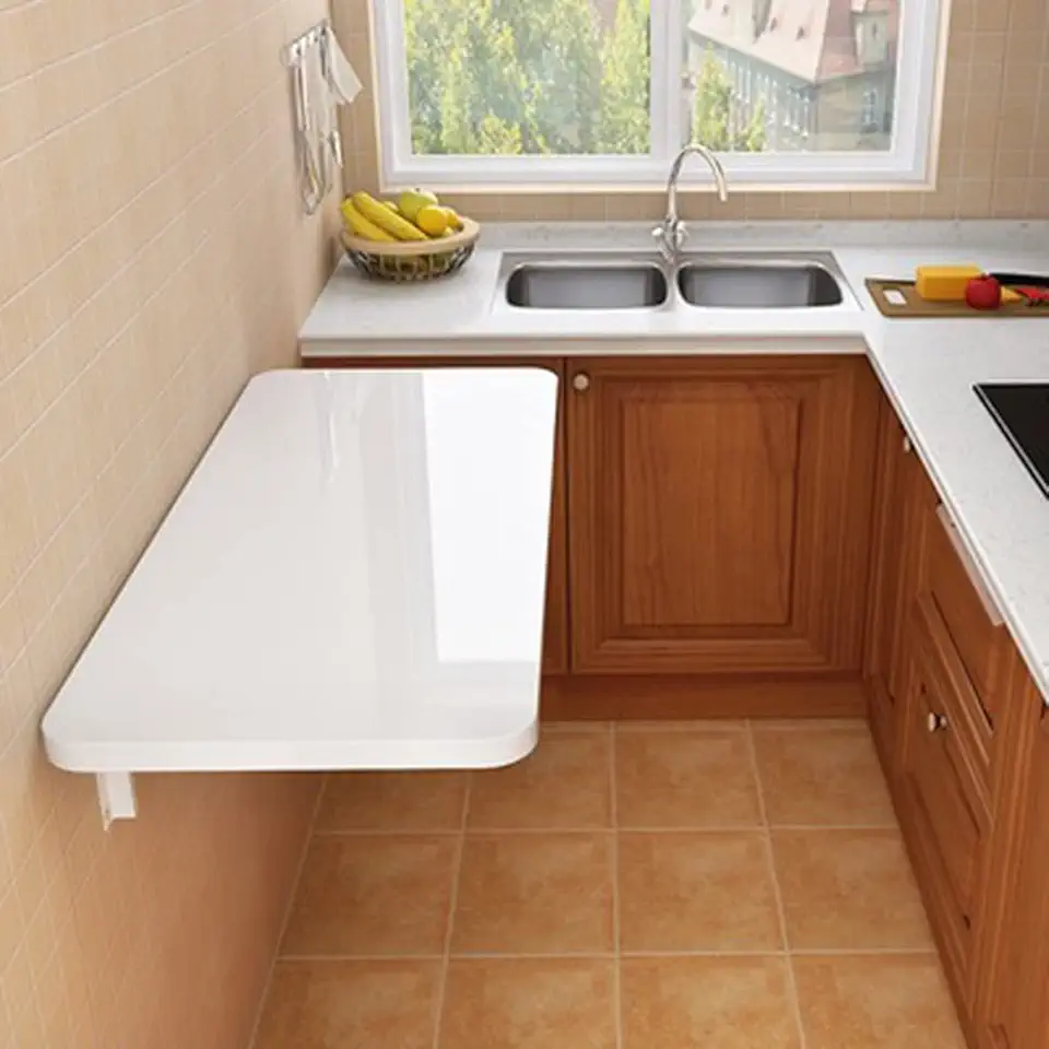 ZARBAILRE Laundry Folding Table 28×20inch, Heavy Duty Stable Sturdy Wall Table, Folding Wall Mounted Workbench Drop Leaf Table for Kitchen & Dining Table Desk Computer Desk Trestle Desk